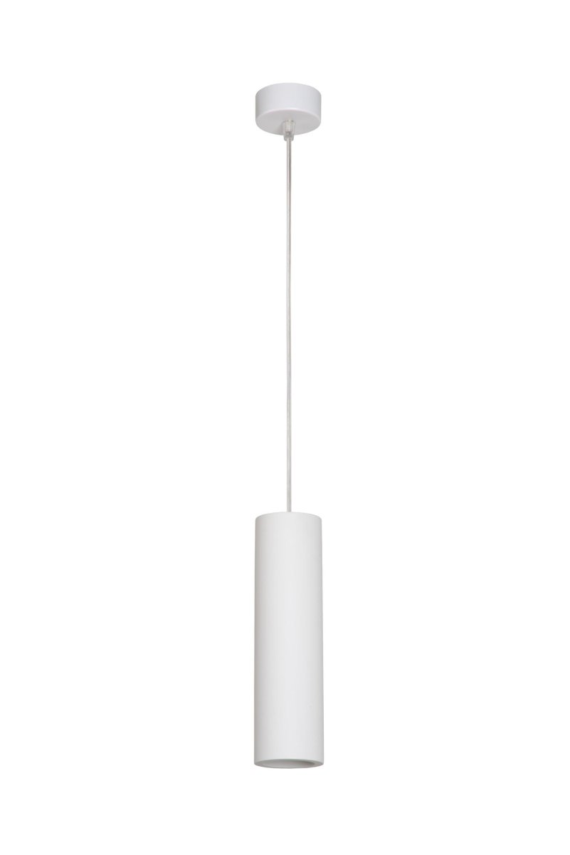 Gipsy Ø7 Hvit Taklampe Fra Lucide - Denne hengende lampen består nesten utelukkende av en uskyldig hvit sylinder med en diameter på 7 centimeter.