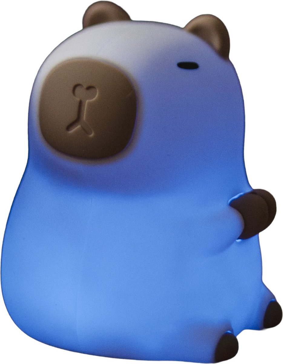 Capybara Hvit barnelampe Fra Star Trading - Lampen har en ber&oslash;ringsfunksjon, og med et lett trykk kan du sl&aring; den av og p&aring;, eller bytte mellom forskjellige vakre farger.