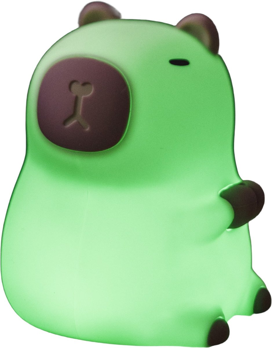 Capybara Hvit barnelampe Fra Star Trading - Lampen har en ber&oslash;ringsfunksjon, og med et lett trykk kan du sl&aring; den av og p&aring;, eller bytte mellom forskjellige vakre farger.