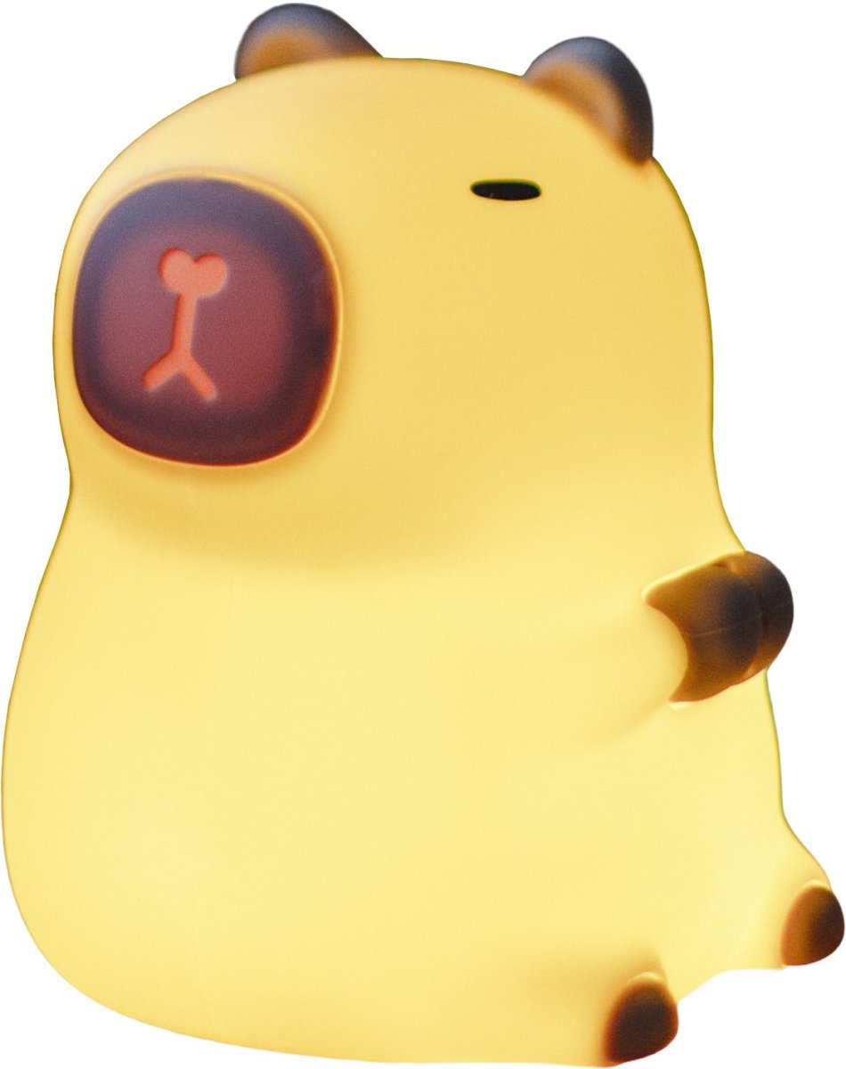 Capybara Hvit barnelampe Fra Star Trading - Lampen har en ber&oslash;ringsfunksjon, og med et lett trykk kan du sl&aring; den av og p&aring;, eller bytte mellom forskjellige vakre farger.
