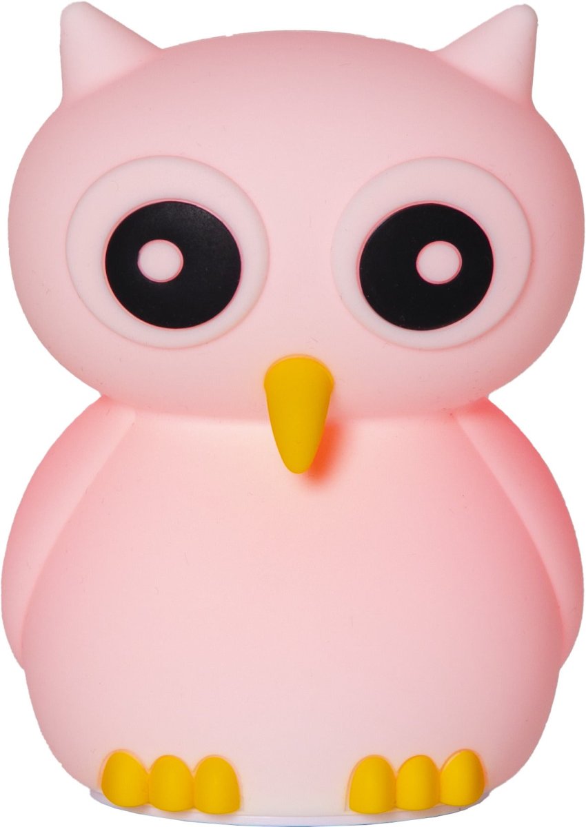 Owl Hvit barnelampe Fra Star Trading - Lampen har en berøringsfunksjon, og med et lett trykk kan du slå den av og på, eller bytte mellom forskjellige vakre farger.