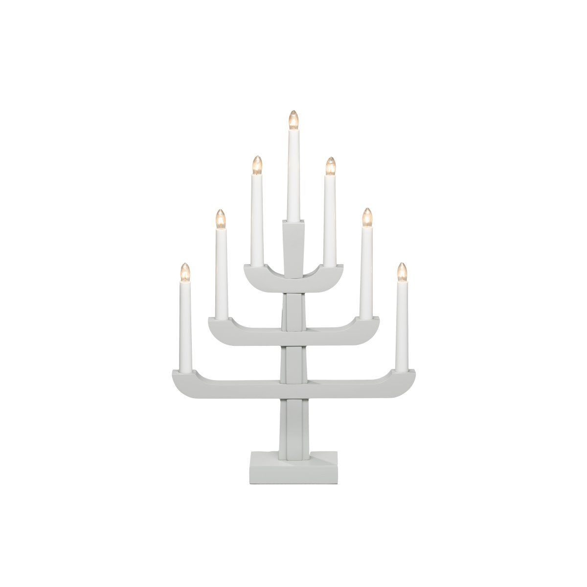Candelabra 7 Lights Grå Fra Konstsmide - Med sine tre stilige niv&aring;er og syv varmhvite lys, kombinerer den klassisk sjarm med moderne design.