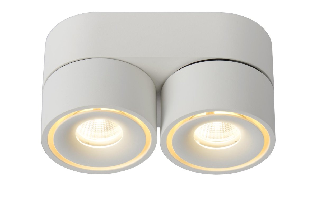 Yumiko 2 Hvit spotlight Fra Lucide - Unike produktegenskaper:Med integrert dimbar LED-lyskildeUtstyrt med varmhvitt lys (2700K)Lett å koble til en dimmer (ekskl.