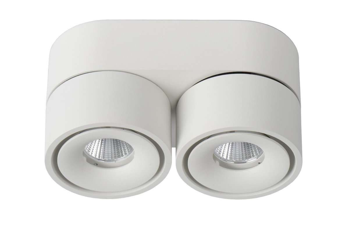 Yumiko 2 Hvit spotlight Fra Lucide - Unike produktegenskaper:Med integrert dimbar LED-lyskildeUtstyrt med varmhvitt lys (2700K)Lett å koble til en dimmer (ekskl.