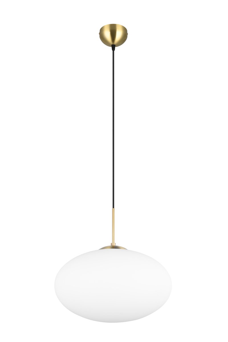 Fomento Ø40 Matt messing Taklampe Fra Trio Lighting - Kombinasjonen av matt messing og hvitt glass skaper en følelse av luksus og raffinement.