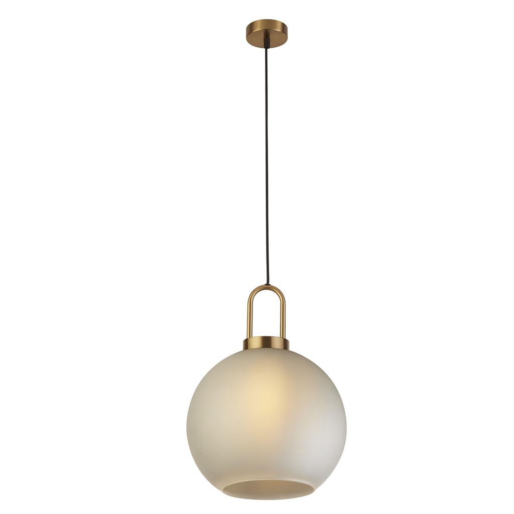 Snowdrop Ø30 Messing Taklampe Fra Searchlight - Snowdrop er en vakker taklampe med en rund glasskuppel laget av syreetset glass som gir en myk og behagelig glød.