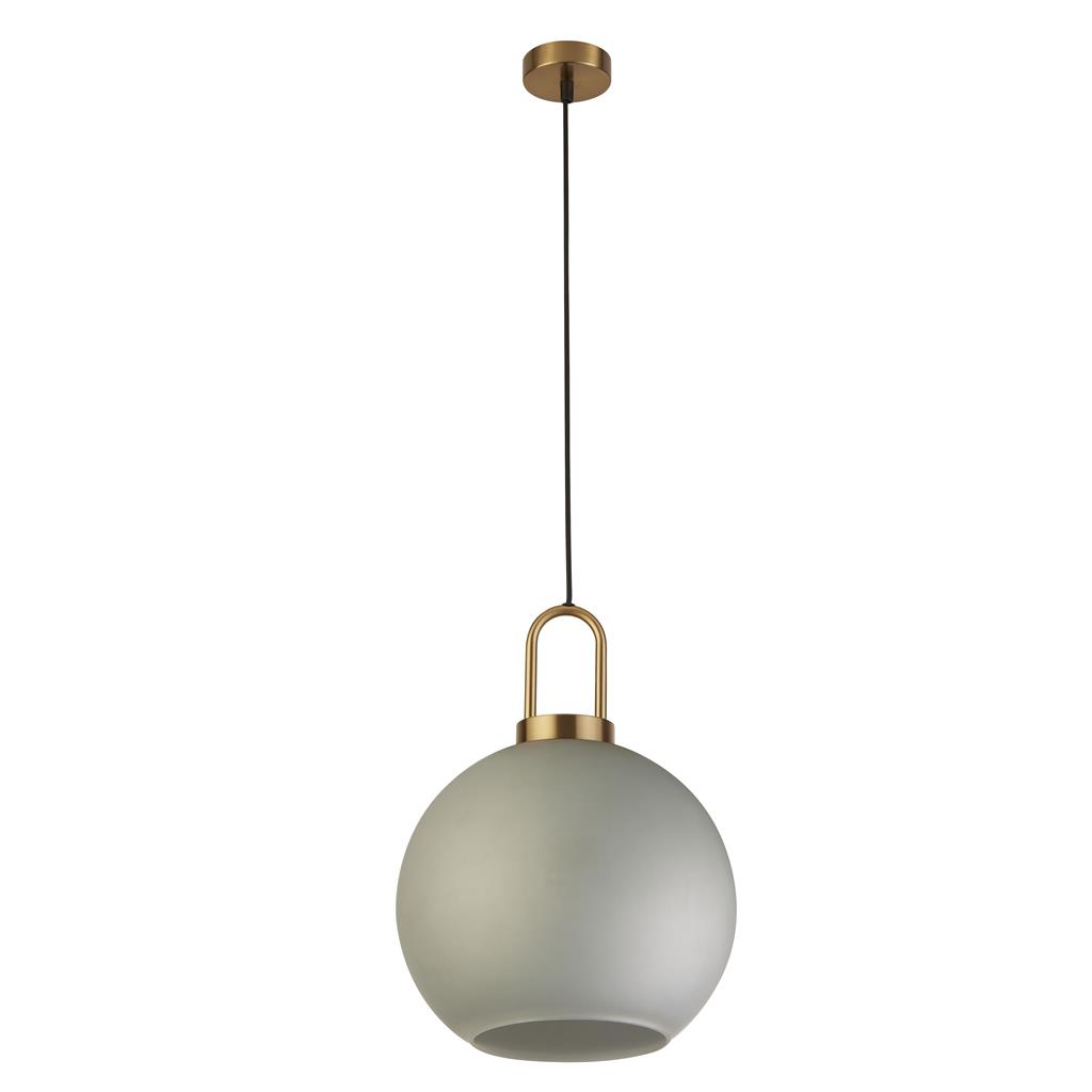 Snowdrop Ø30 Messing Taklampe Fra Searchlight - Snowdrop er en vakker taklampe med en rund glasskuppel laget av syreetset glass som gir en myk og behagelig glød.