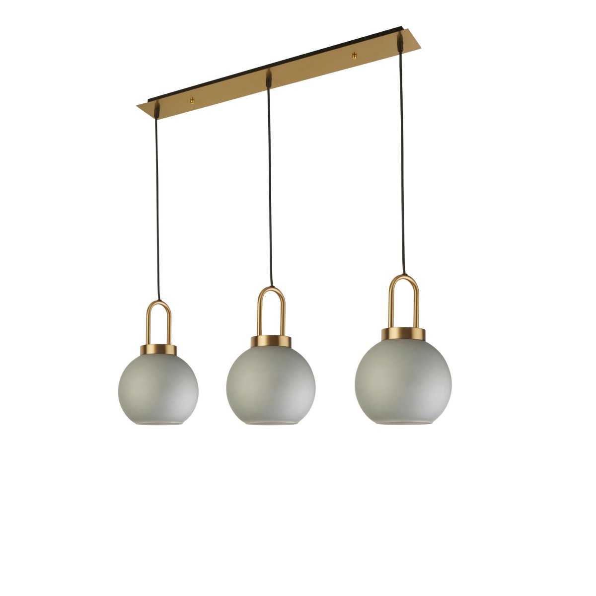 Snowdrop 85cm Messing Taklampe Fra Searchlight - Med frostede glassskjermer og en antikk messingfinish blir den en imponerende detalj i ethvert moderne og lyst interiør.