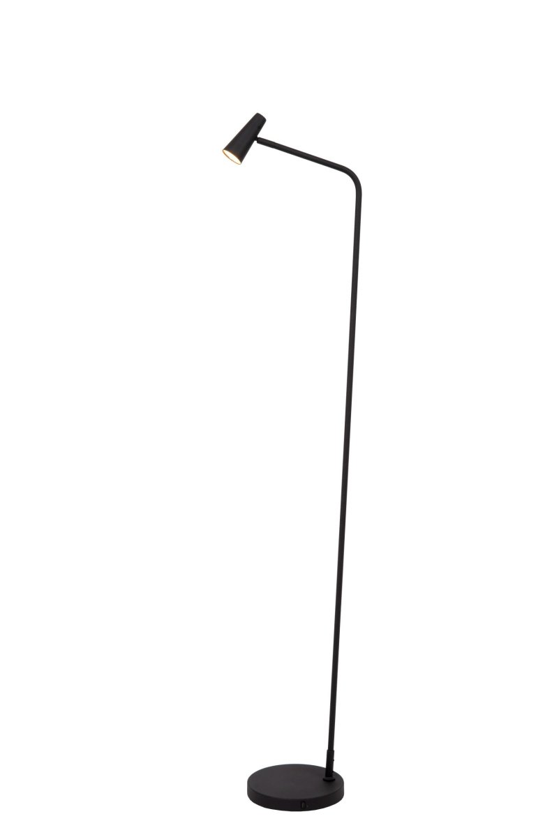 Stirling Svart gulvlampe Fra Lucide - Stirlings tidløse karakter gir klasse til interiøret ditt og er et must for bokelskere og alle som elsker en hjemmekoselig atmosfære.