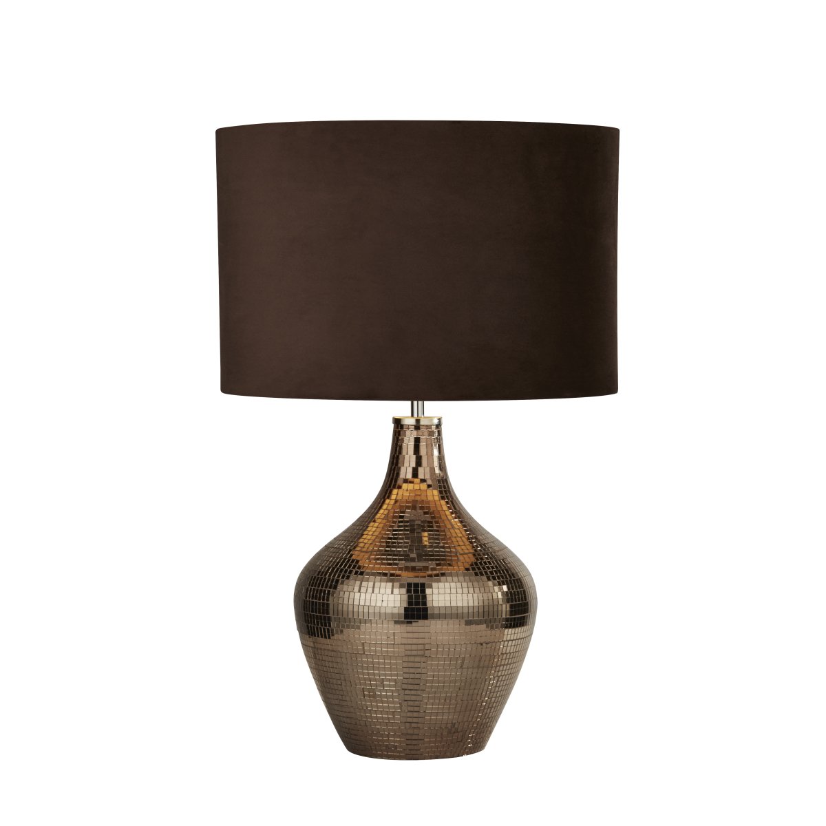 Disco 54cm Brun bordlampe Fra Searchlight - Lampen skaper en varm og innbydende atmosf&aelig;re samtidig som den er en dekorativ detalj som trekker blikket.