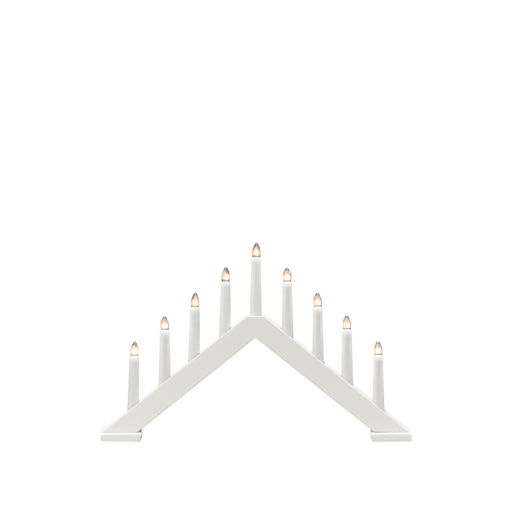 Candelabra 9 Lights Matt hvit Fra Konstsmide - Gi hjemmet ditt en tidl&oslash;s og stilig julef&oslash;lelse med denne elegante adventslysestaken i hvitlakkert tre.