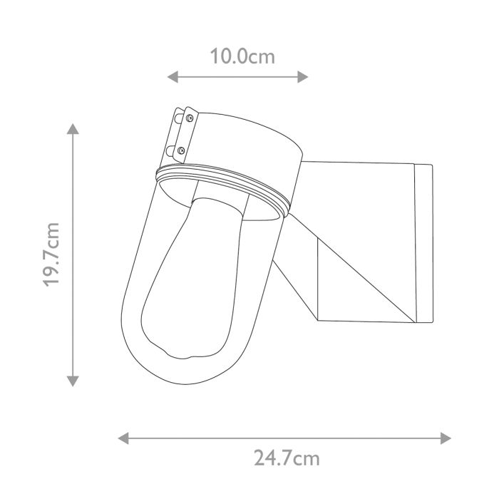 Portfino 20cm Grå utendørslampe Fra Elstead Lighting - Tillverkad av rostfritt st&aring;l i gr&aring; finish och glas, erbjuder den en robust och v&auml;dert&aring;lig konstruktion som &auml;r idealisk f&ouml;r fasader, entr&eacute;er och uteplatser.