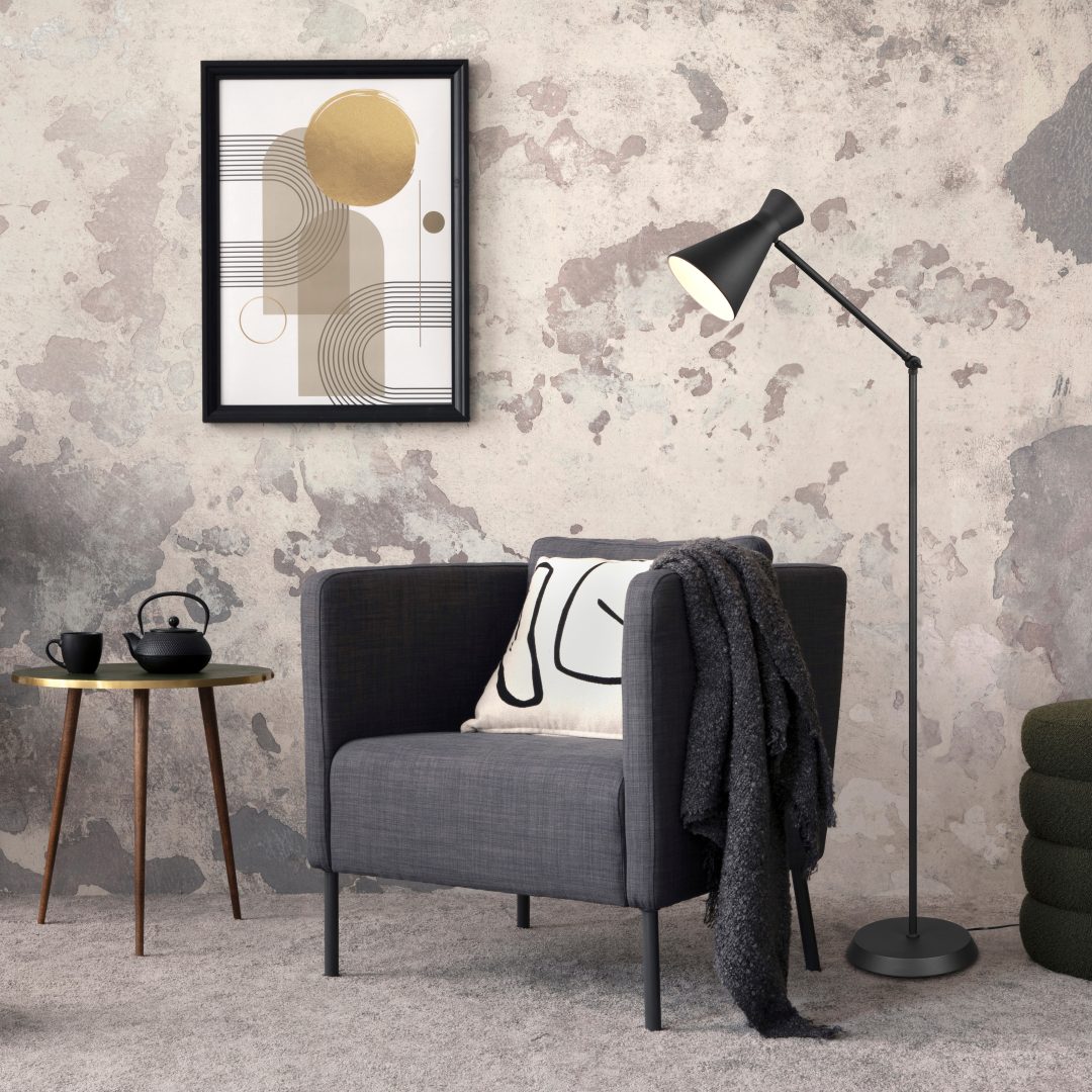Enzo Svart gulvlampe Fra Trio Lighting - 