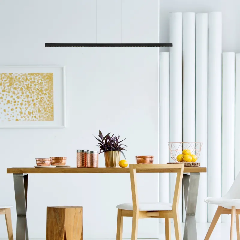 Dentsy 150cm Svart Taklampe Fra Globo Lighting - Med den smidiga touchknappen f&ouml;r av/p&aring; och den stegl&ouml;sa touchdimmern kan du enkelt justera ljusstyrkan efter &ouml;nskem&aring;l.
