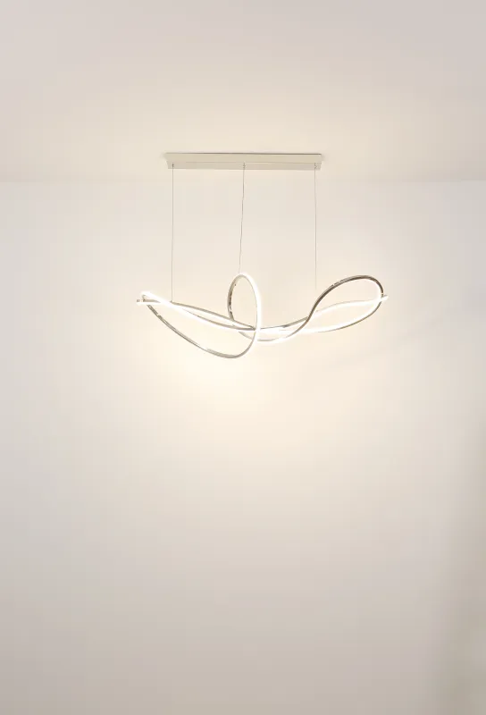 Iduna 110cm Krom Taklampe Fra Globo Lighting - Med en lengde på 110 cm og et design i forkrommet rustfritt stål, gir den hjemmet ditt en luksuriøs følelse.