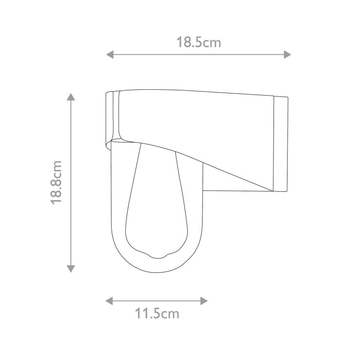 Porto 18cm Grå utendørslampe Fra Elstead Lighting - Tillverkad av rostfritt st&aring;l i gr&aring; finish och glas, erbjuder den en robust och v&auml;dert&aring;lig konstruktion som &auml;r idealisk f&ouml;r fasader, entr&eacute;er och uteplatser.