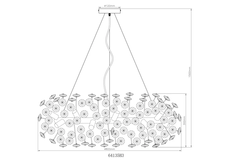 Katrina Ø80 Gull krystall Fra Globo Lighting - Katrina &auml;r en elegant rund kristallkrona i gyllene metall med gnistrande K9-kristaller som skapar en sofistikerad och lyxig atmosf&auml;r i ditt hem.