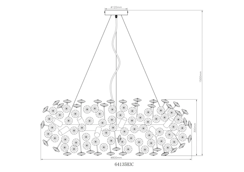 Katrina Ø80 Røykfarget krystall Fra Globo Lighting - Katrina &auml;r en elegant rund kristallkrona i kromf&auml;rgad metall med gnistrande K9-kristaller som skapar en sofistikerad och lyxig atmosf&auml;r i ditt hem.