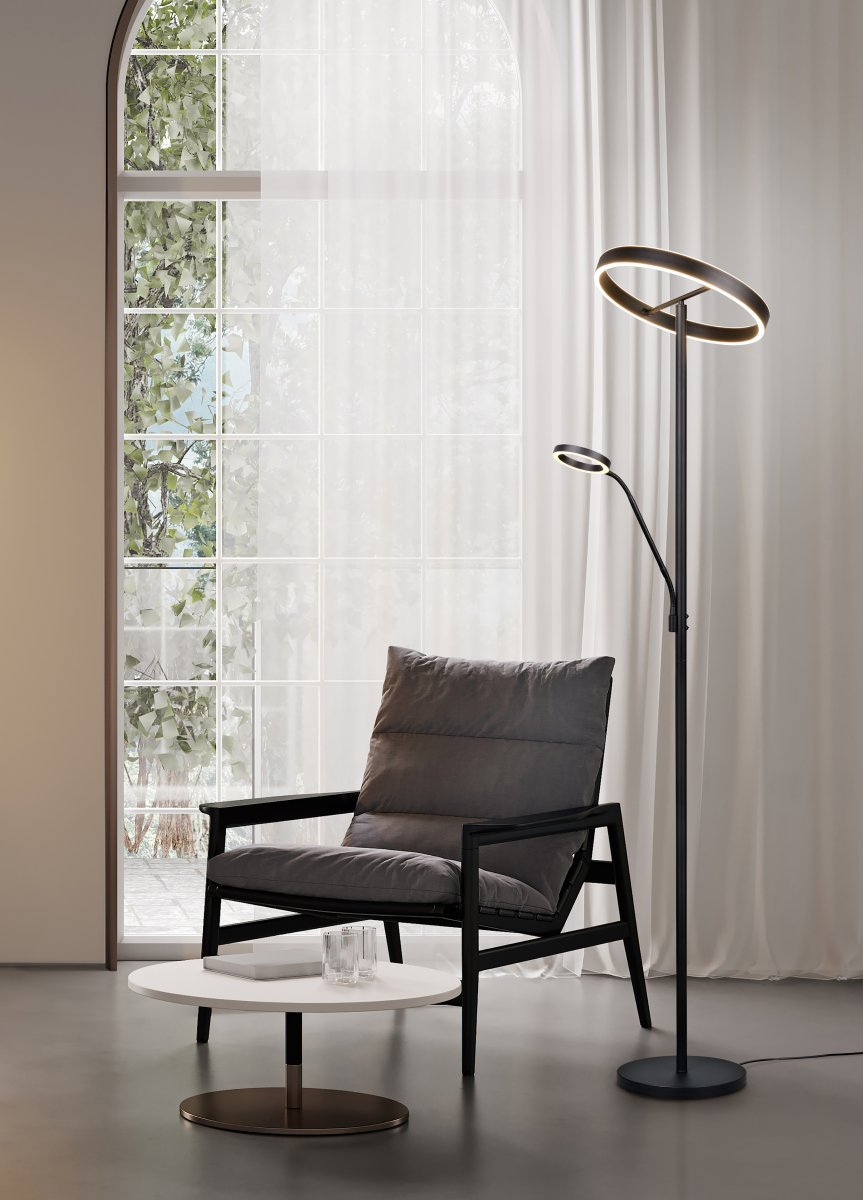 Willis Svart gulvlampe Fra Trio Lighting - 