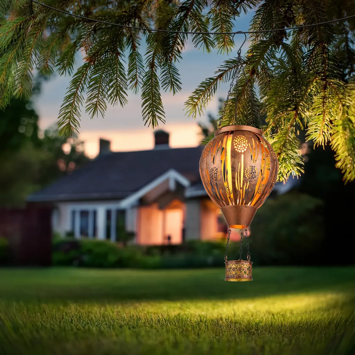 Balloon Kopper solcellelampe Fra Globo Lighting - En unik och st&auml;mningsfull detalj som ger utomhusmilj&ouml;n en lekfull och elegant touch!