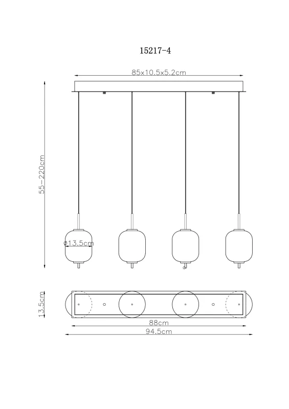 Ewald 95cm Messing Taklampe Fra Globo Lighting - &nbsp;Lampan &auml;r tillverkad av en exklusiv kombination av m&auml;ssing, mattsvart metall och opalglas, vilket ger en sofistikerad och harmonisk k&auml;nsla.