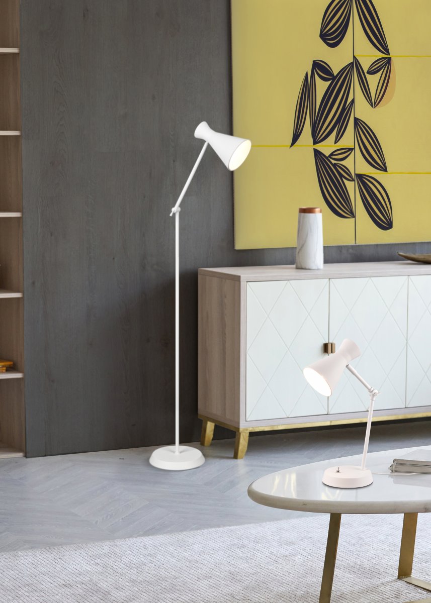 Enzo Hvit gulvlampe Fra Trio Lighting - 