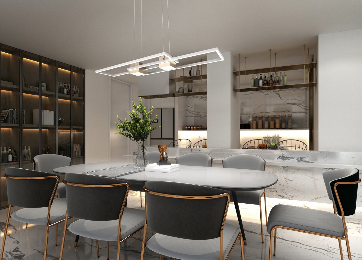 Albany 100cm Kaffe Taklampe Fra Trio Lighting - 