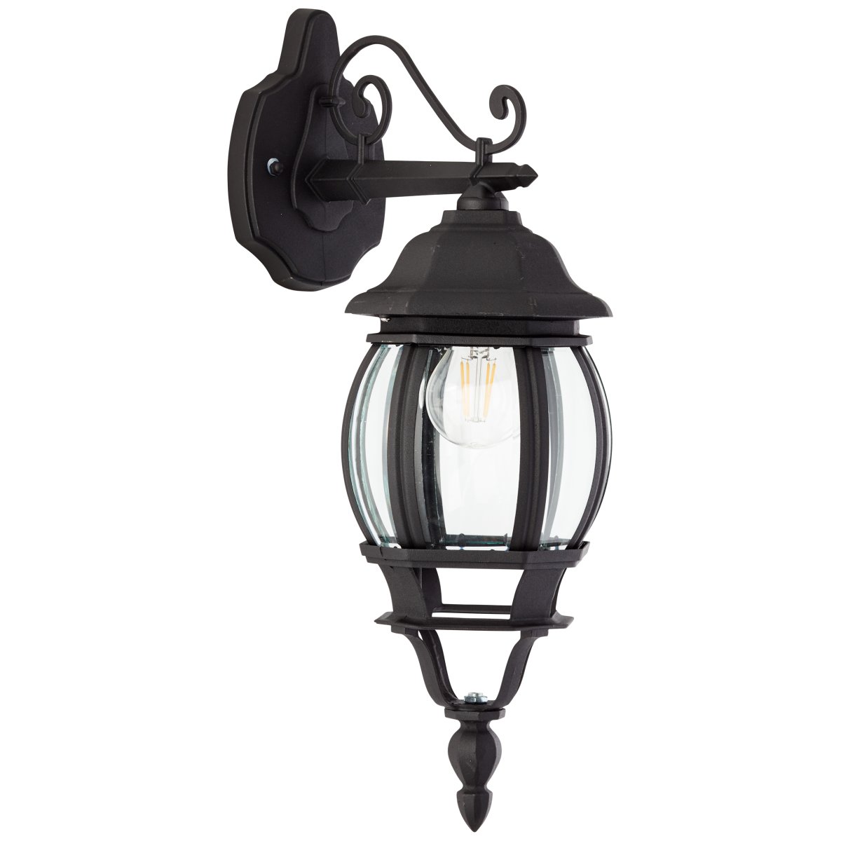 Istria Svart utendørslampe Fra Brilliant - Den klassiske utendørs vegglampen Istria gir både dekorativt lys og økt sikkerhet ved inngangen eller langs fasaden.