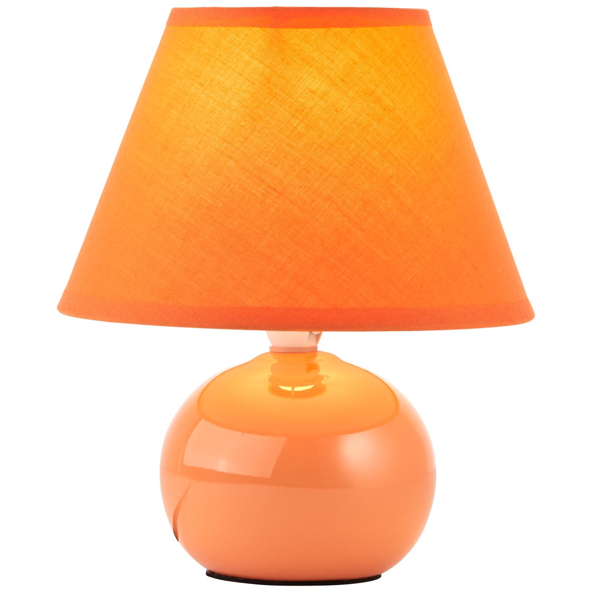 Primo 23cm Oransje bordlampe Fra Brilliant - Den er laget av tekstil og keramikk og gir et behagelig lys.