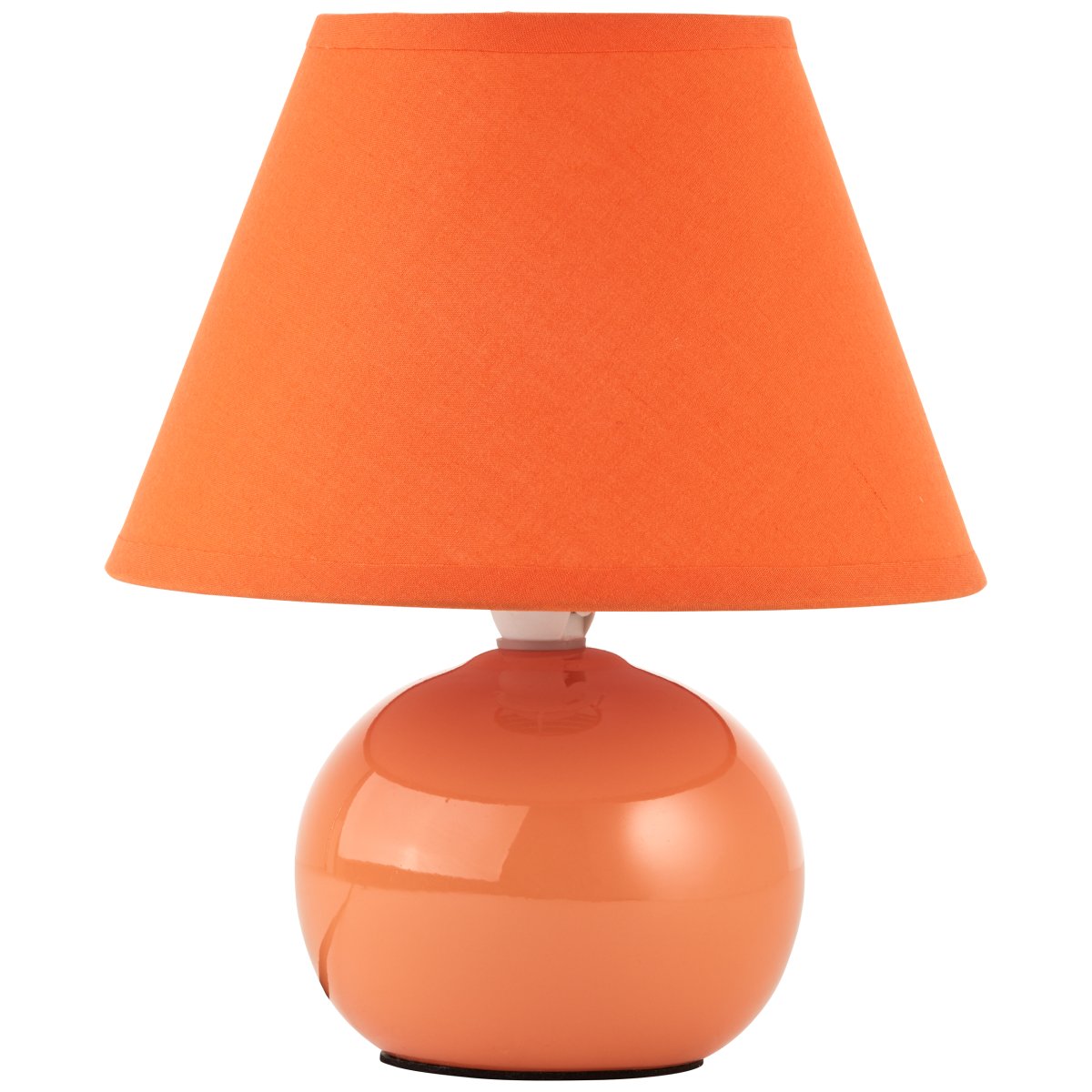 Primo 23cm Oransje bordlampe Fra Brilliant - Den er laget av tekstil og keramikk og gir et behagelig lys.