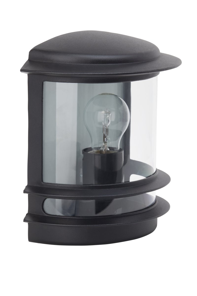 Hollywood Svart utendørslampe Fra Brilliant - Hollywood vegglampe for utendørs bruk er et allsidig valg som passer perfekt ved siden av inngangsdøren eller som dekorativ belysning på; husfasaden.