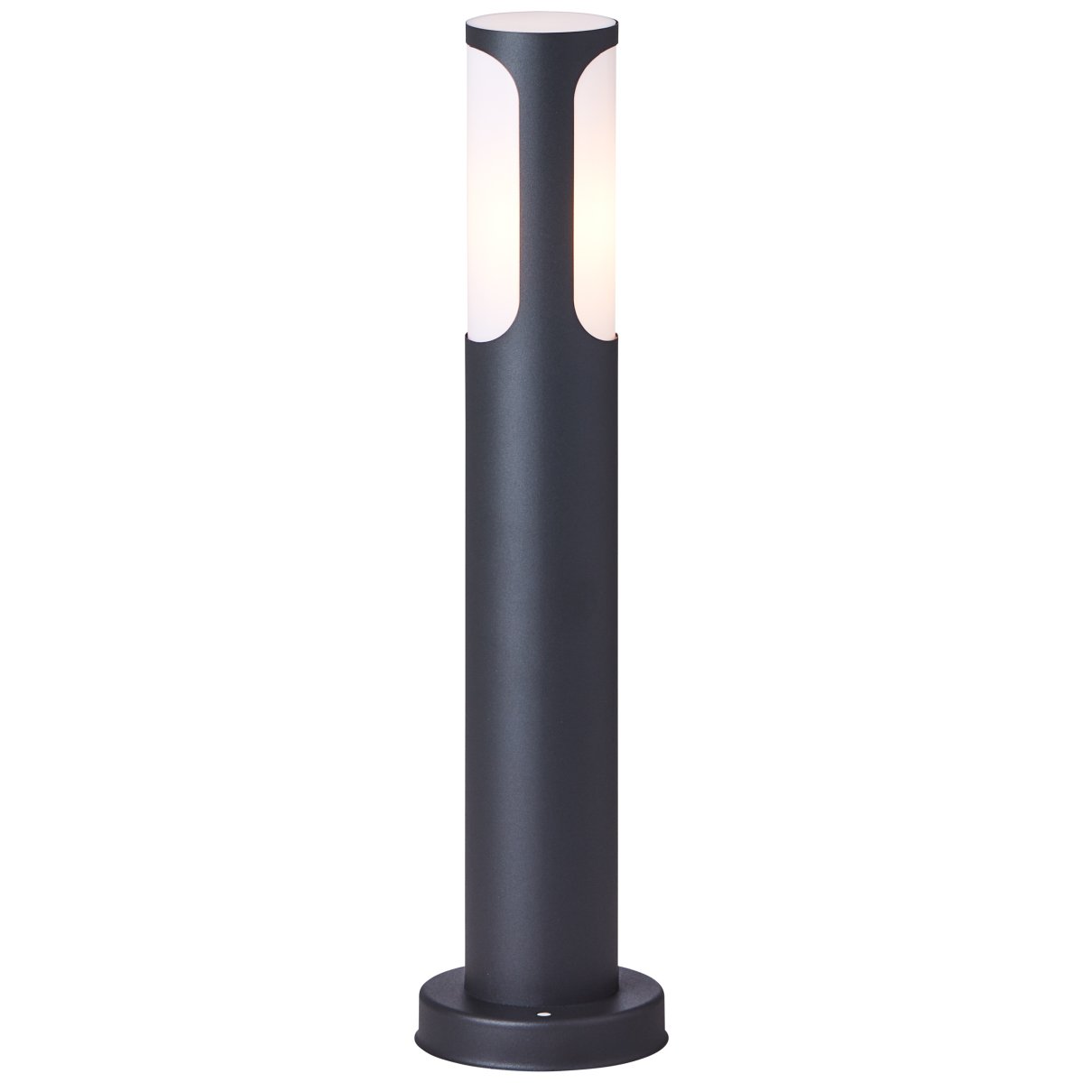 Gap 50cm antrasitt pullerter Fra Brilliant - Lampen har en IP44-klassifisering for beskyttelse mot sprutvann, noe som gj&oslash;r den egnet for utend&oslash;rs bruk selv der v&aelig;rbeskyttelsen er begrenset.