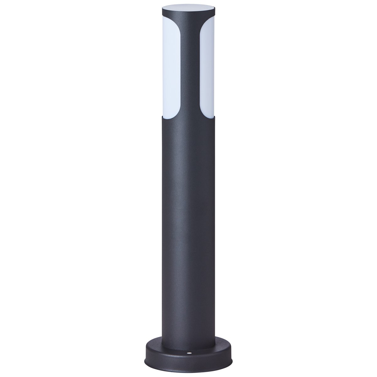 Gap 50cm antrasitt pullerter Fra Brilliant - Lampen har en IP44-klassifisering for beskyttelse mot sprutvann, noe som gj&oslash;r den egnet for utend&oslash;rs bruk selv der v&aelig;rbeskyttelsen er begrenset.