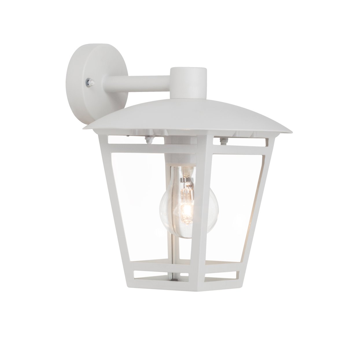 Riley Hvit utendørslampe Fra Brilliant - Riley utend&oslash;rs vegglampe gir b&aring;de praktisk og dekorativ belysning til husveggen.