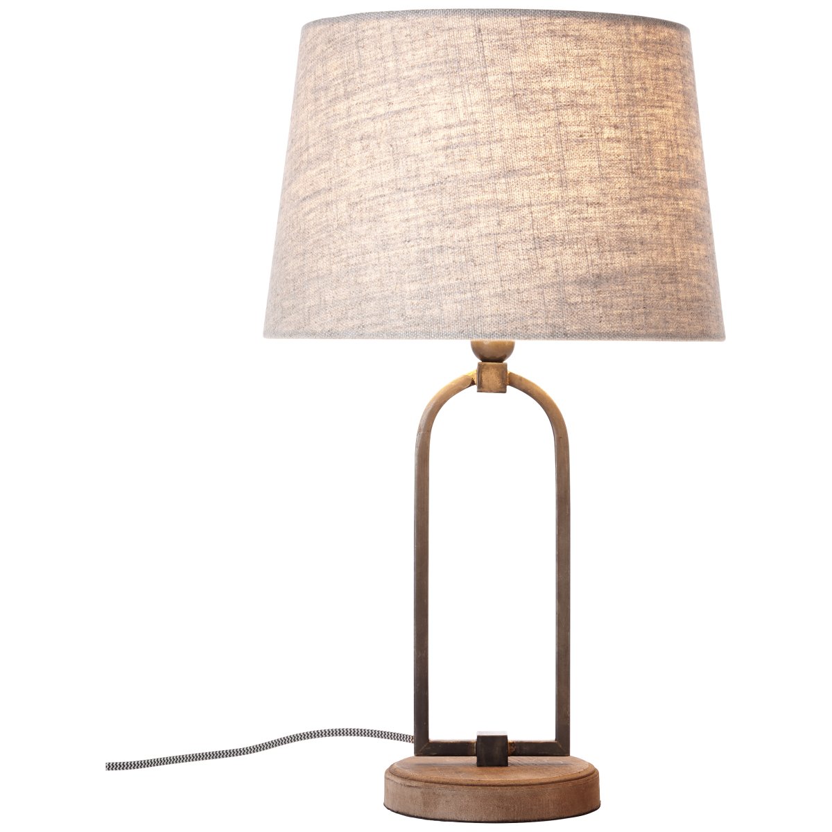 Sora 50cm Beige bordlampe Fra Brilliant - Lampen er utstyrt med ledningsbryter for enkel håndtering, og tilkoblingskabelen er ca.