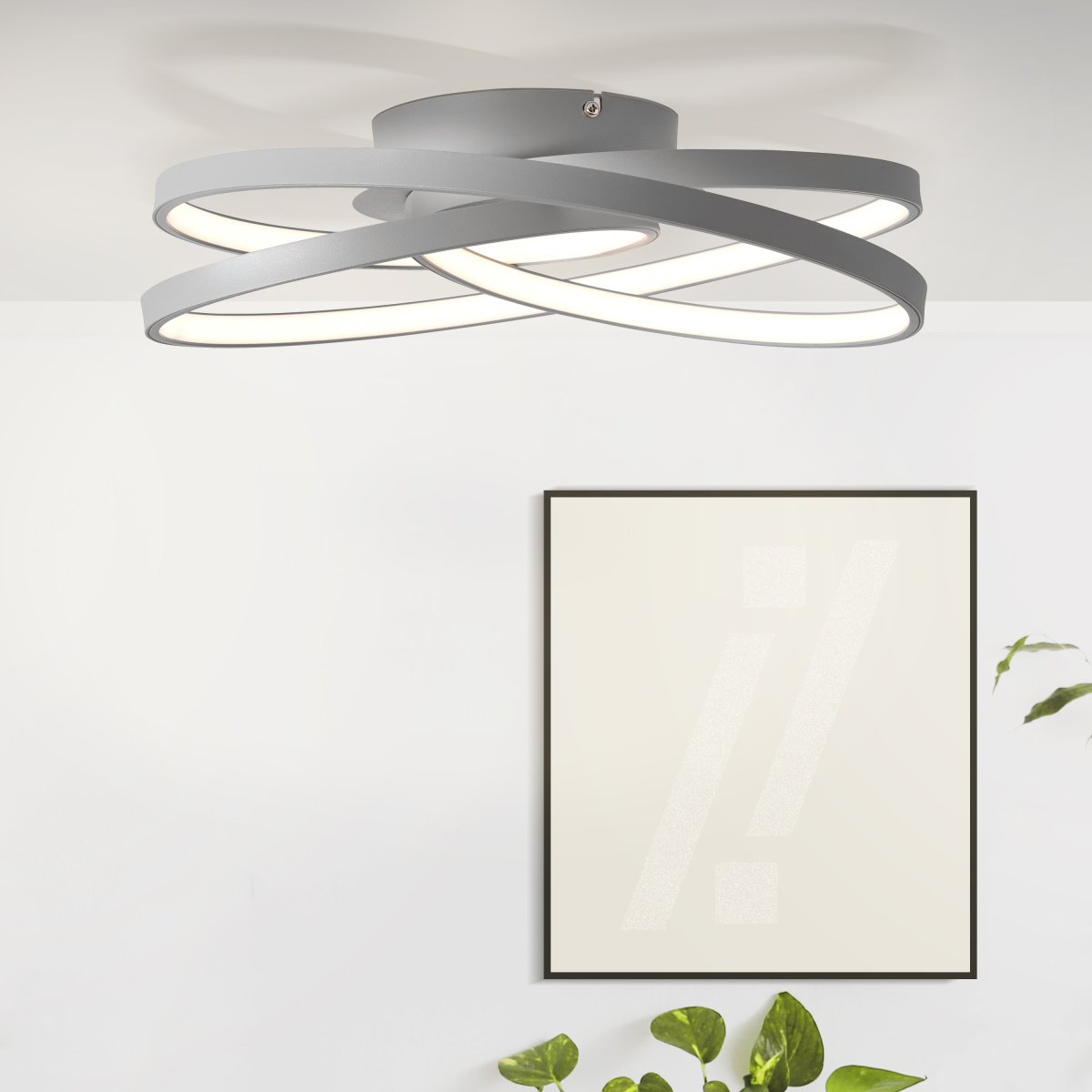 Labyrinth Ø40 Grå plafond Fra Brilliant - Den stilige gr&aring; fargen gir en f&oslash;lelse av eleganse og hygge, og LED-teknologien s&oslash;rger for energieffektiv belysning med h&oslash;y lysstyrke.