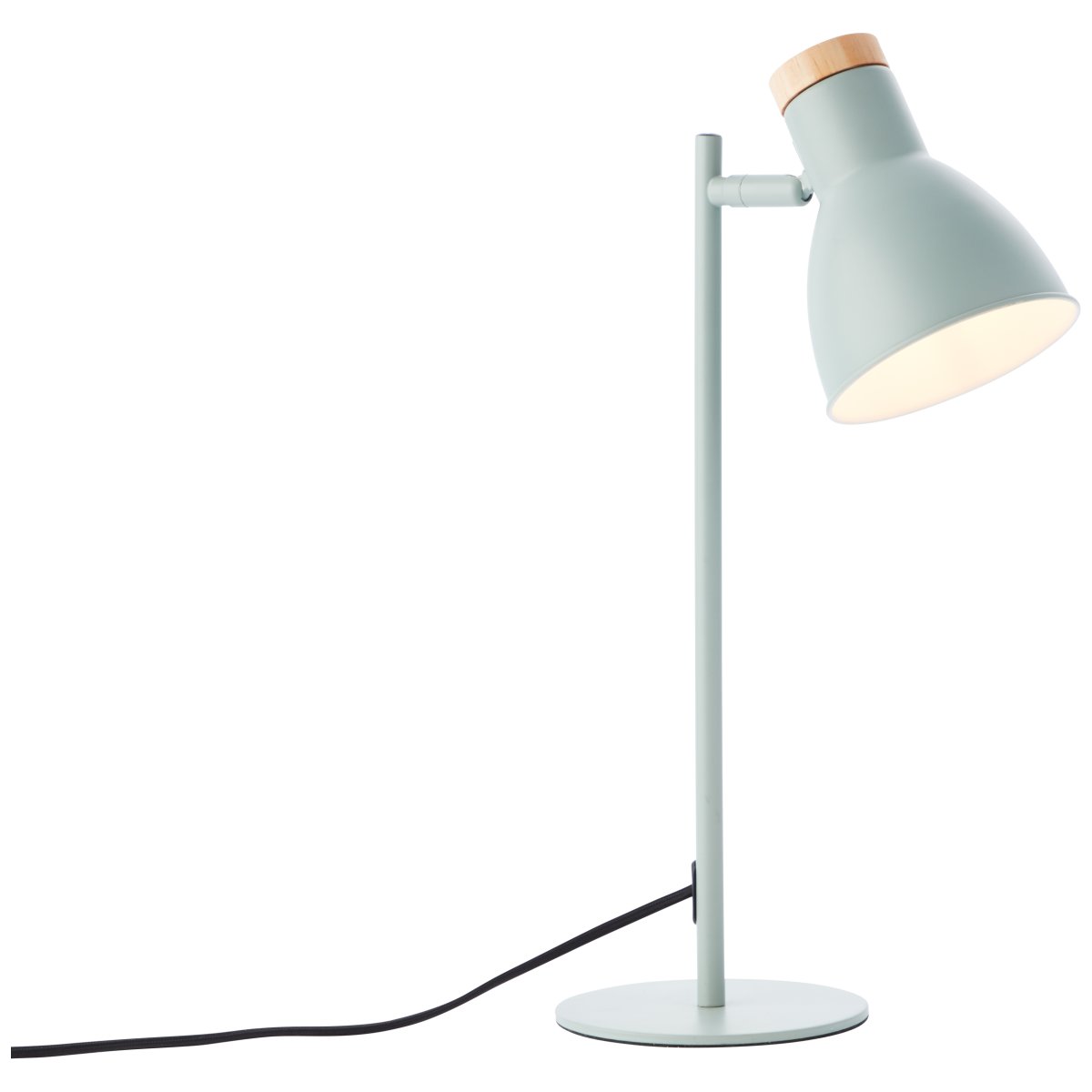 Venea 44cm Matt grønn skrivebordslampe Fra Brilliant - Lampens matte grønne farge og innslag av tre; gir en naturlig og lett følelse.