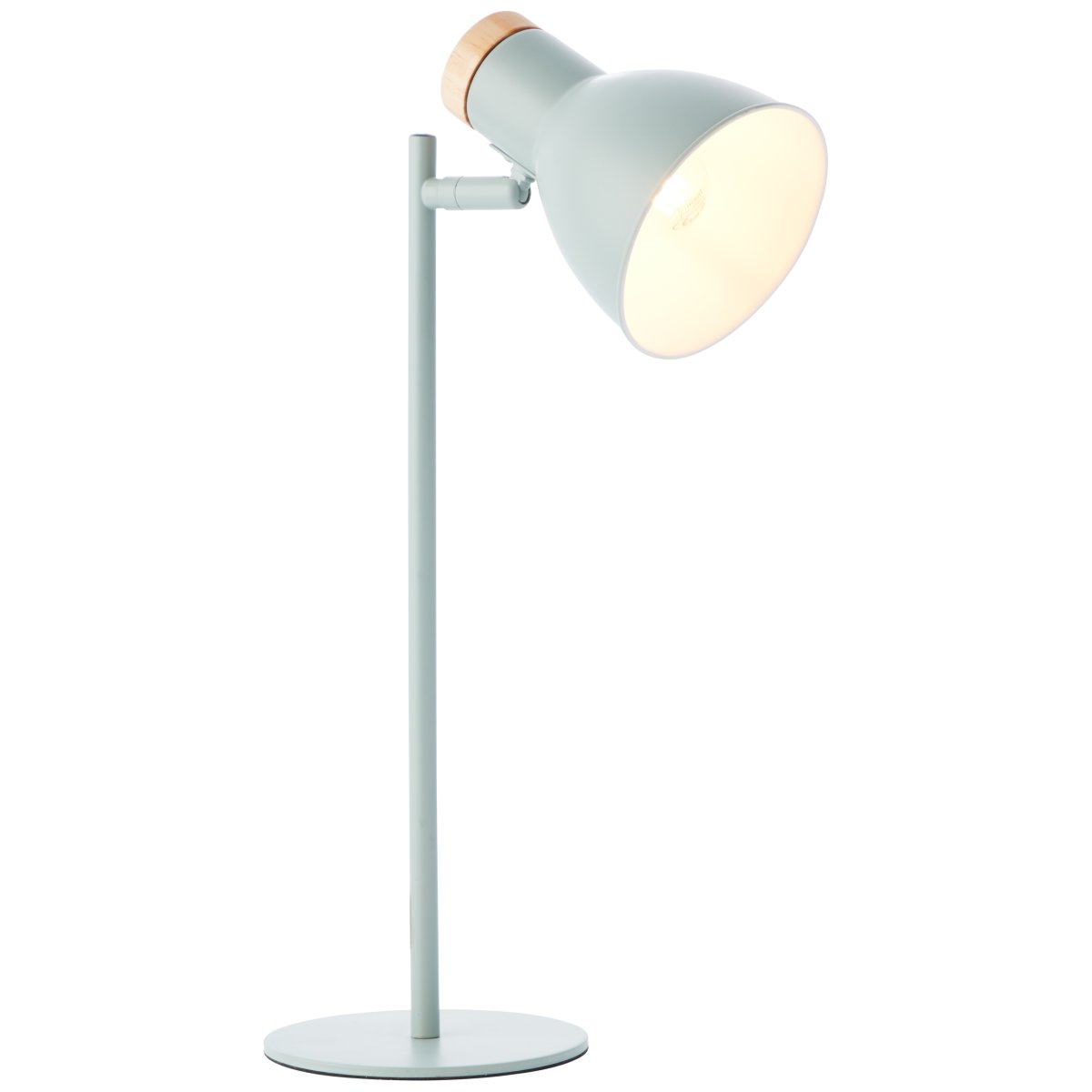Venea 44cm Matt grønn skrivebordslampe Fra Brilliant - Lampens matte grønne farge og innslag av tre; gir en naturlig og lett følelse.