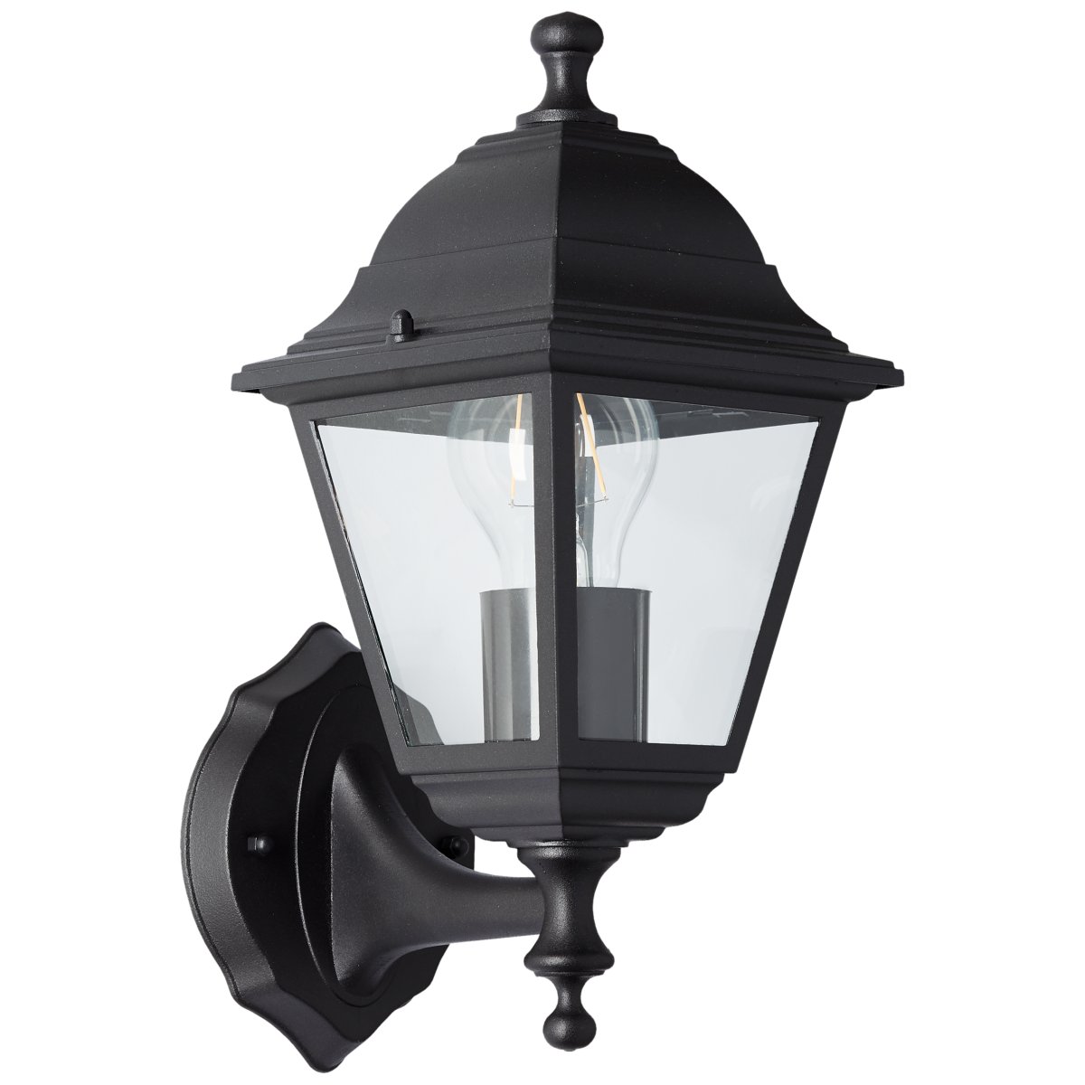 Nissie Svart utendørslampe Fra Brilliant - Denne elegante utendørs vegglampen gir praktisk belysning og fungerer som en dekorativ detalj ved inngangsdøren din.