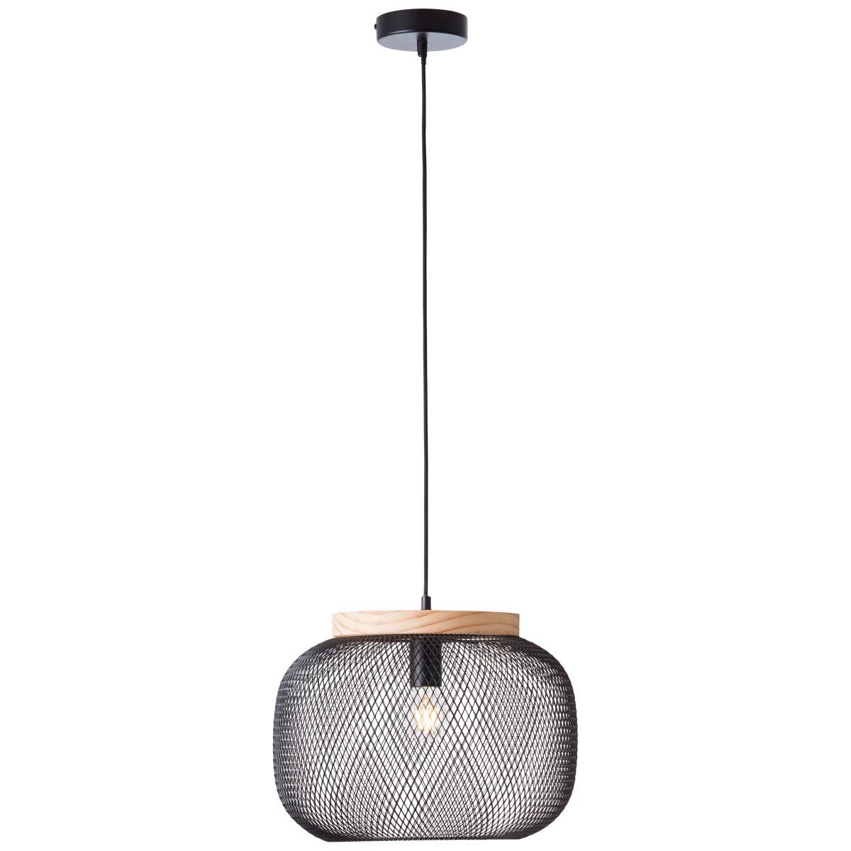 Giada Ø40 Svart Taklampe Fra Brilliant - Den lyse fargeskalaen og det naturlige innslaget av tre; gir en f&oslash;lelse av letthet og harmoni.