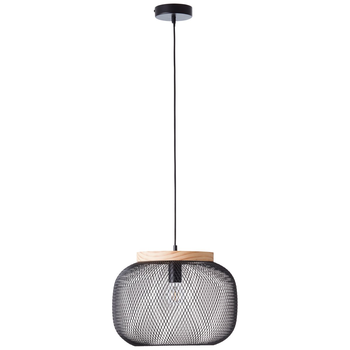 Giada Ø40 Svart Taklampe Fra Brilliant - Den lyse fargeskalaen og det naturlige innslaget av tre; gir en f&oslash;lelse av letthet og harmoni.