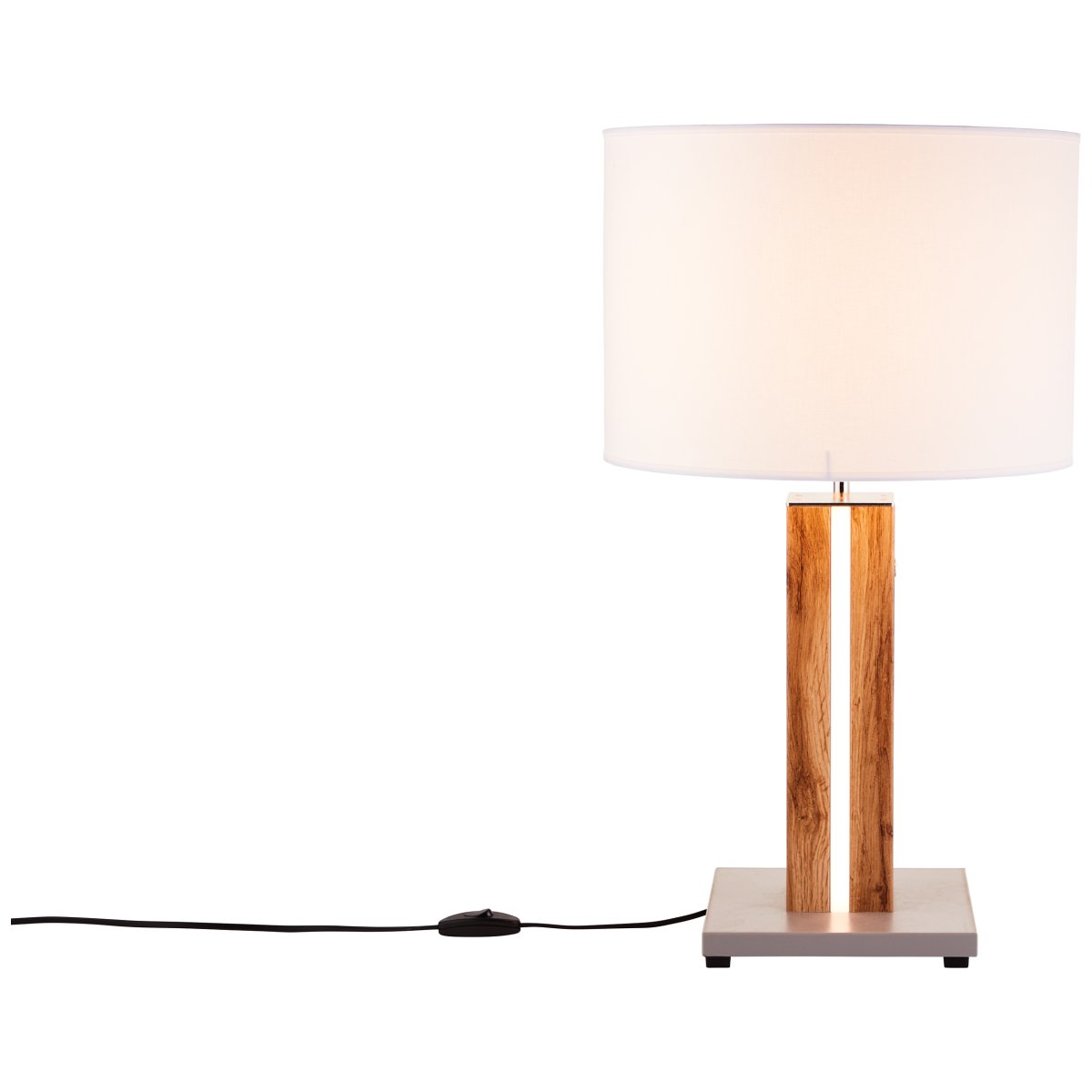 Magnus 55cm Lyst tre bordlampe Fra Brilliant - Lampeskjermen er kompatibel med E27 lyskilder, som ikke er inkludert i leveransen.
