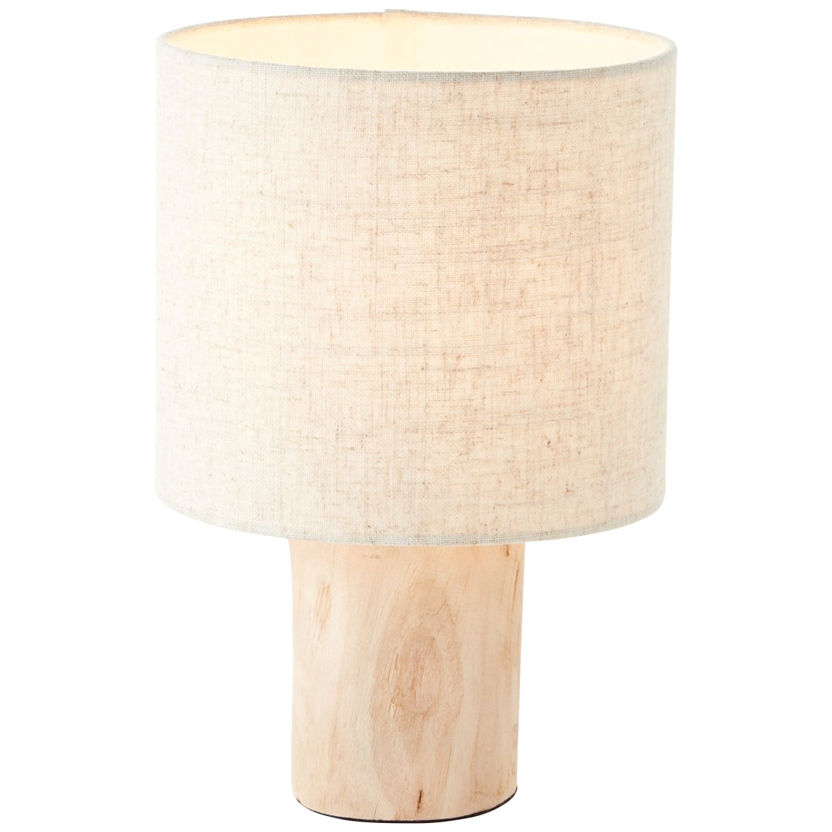 Pia 30cm Natur bordlampe Fra Brilliant - Den har en naturlig design med fot i FSC-sertifisert tre, som betyr at treverket kommer fra bærekraftig skogbruk.