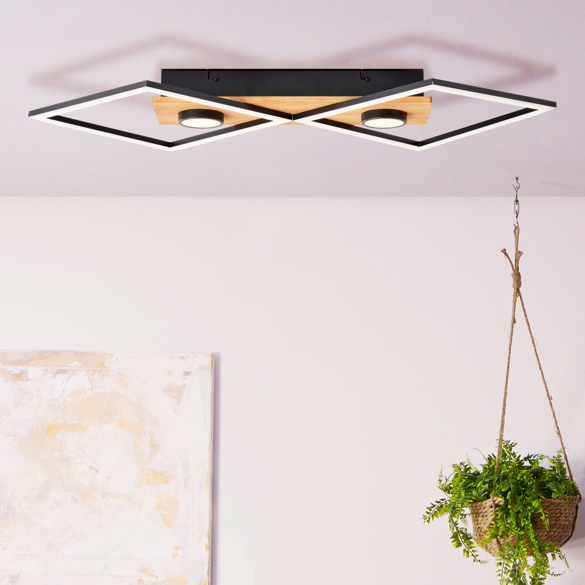 Woodbridge 70cm Tre plafond Fra Brilliant - Lampen er utstyrt med en 3-trinns dimmer som styres via en standard veggbryter, som gj&oslash;r det enkelt &aring; justere lysstyrken etter behov.