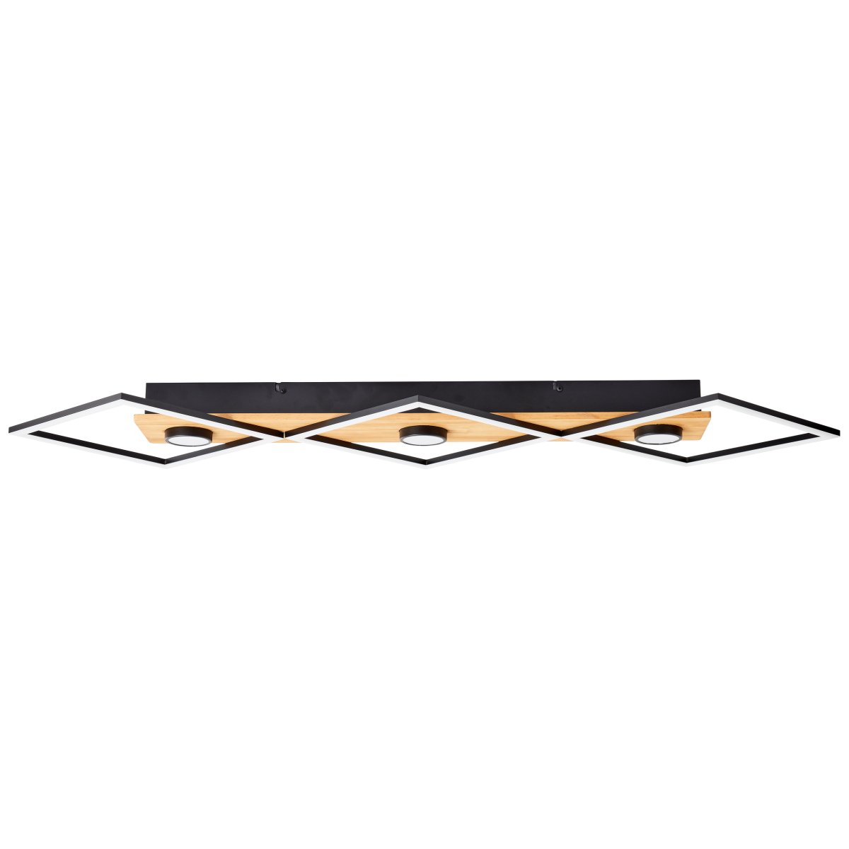 Woodbridge 106cm Tre plafond Fra Brilliant - Lampen er utstyrt med en 3-trinns dimmer som styres via en standard veggbryter, som gj&oslash;r det enkelt &aring; justere lysstyrken etter behov.