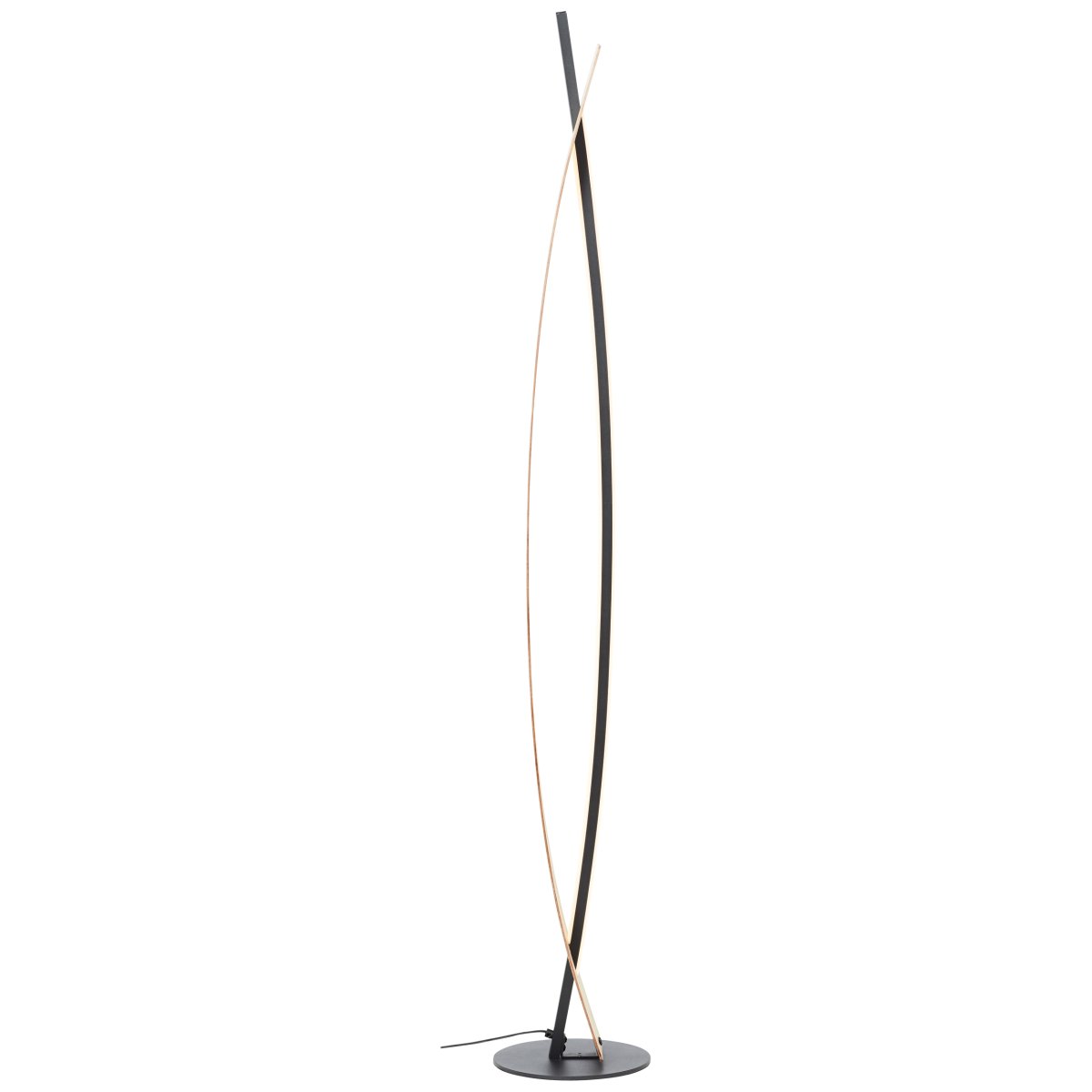 Visby Natur gulvlampe Fra Brilliant - Den staselige lampen p&aring; 120 cm er laget av metall og bambus, noe som gir den b&aring;de holdbarhet og en varm, innbydende estetikk.