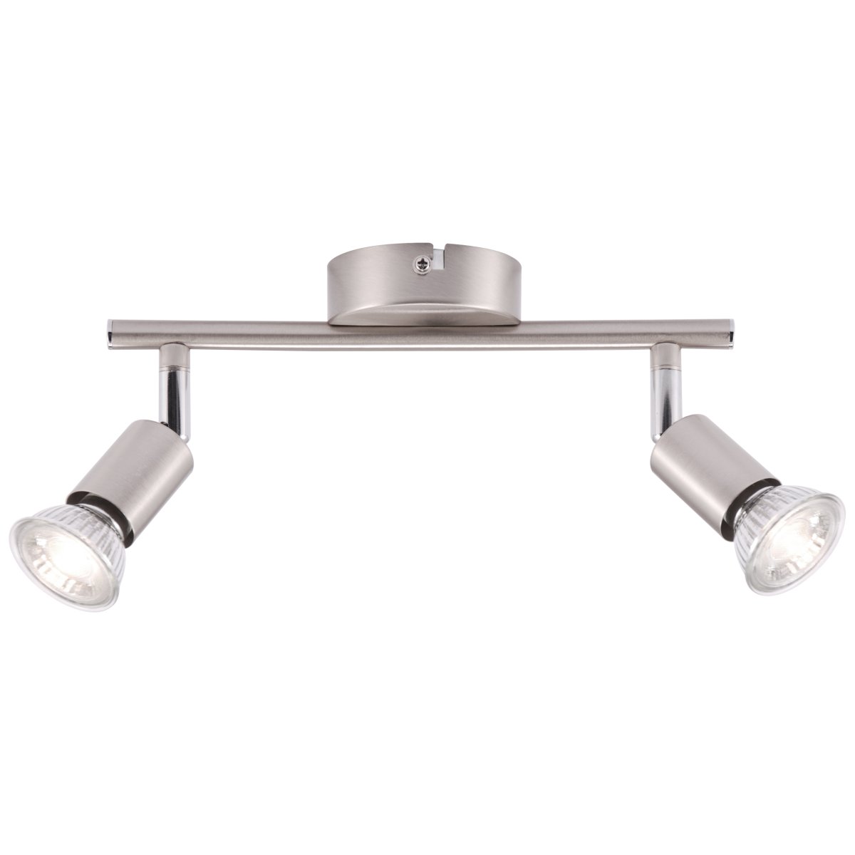 Prato 2 Nikkel spotlight Fra Brilliant - Lampen er laget av metall og har et stilig design som passer godt inn i moderne interiør.