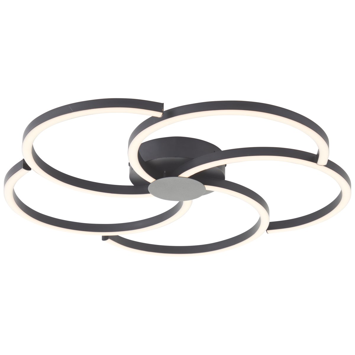Fico Ø52 Svart plafond Fra Brilliant - Den har en diameter på 52 cm og en lysstyrke på 3300 lumen, noe som gir en lys og innbydende atmosfære i alle rom.