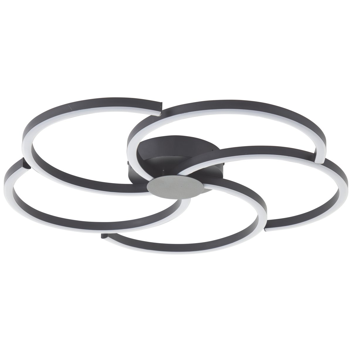 Fico Ø52 Svart plafond Fra Brilliant - Den har en diameter på 52 cm og en lysstyrke på 3300 lumen, noe som gir en lys og innbydende atmosfære i alle rom.