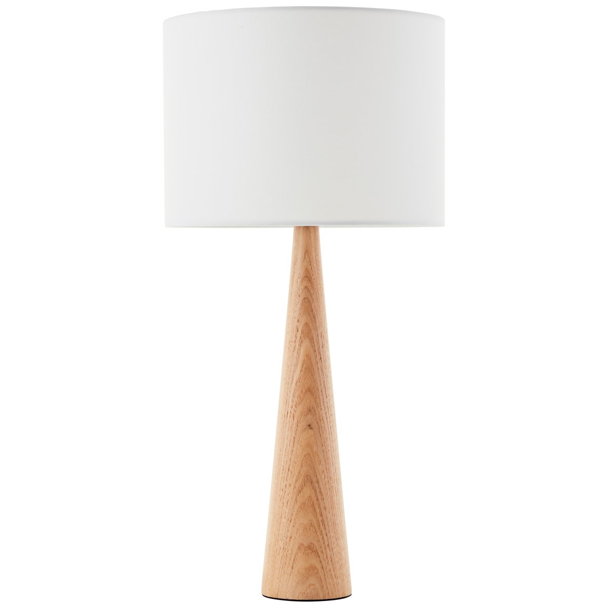 Kirou 50cm Tre bordlampe Fra Brilliant - Denne elegante bordlampen med hvit skjerm og naturlig trefot skaper en varm og innbydende atmosfære i hjemmet ditt.